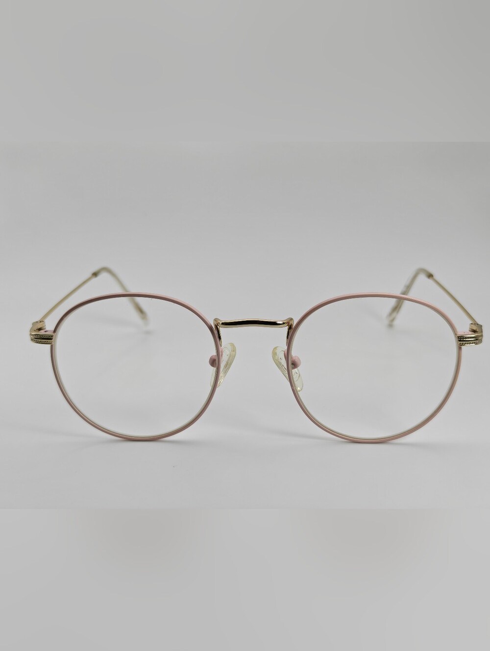Wistful Children's Frame Round Metal Eyeglasses in Blush Pink and Gold.